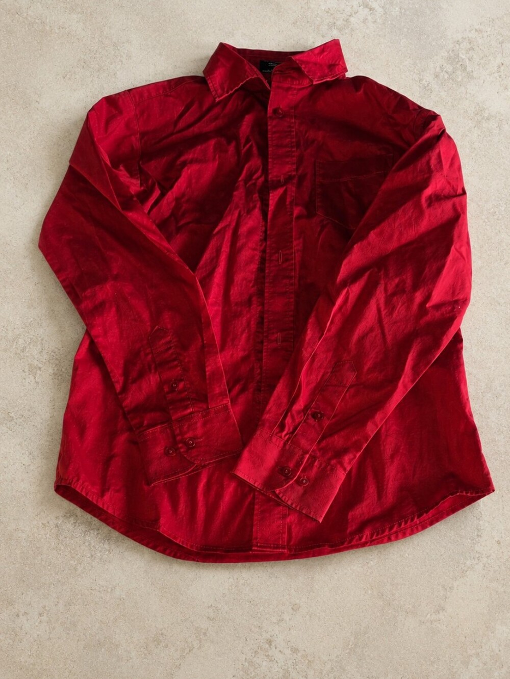 Izod Boys Red Button-Up Corduroy Shirt